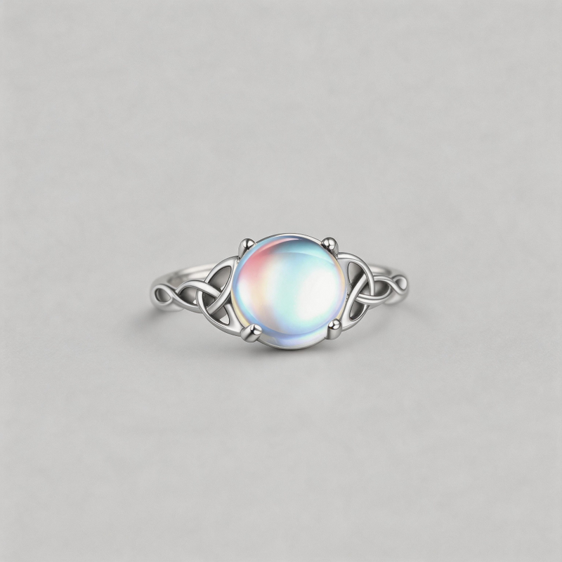 AURA RIPPLE. Ethereal Celtic Knot Platinum-Plated S925 Ring