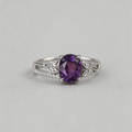 TWILIGHT CROWN. Natural Amethyst Vine S925 Sterling Silver Ring