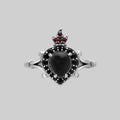 IGNIS COR. Sacred Heart Black Onyx Ring - Silver