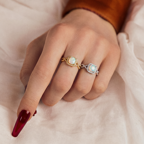 AURORA.Opal Infinity Halo Ring