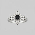 NOIR SOLSTICE. Celtic Knot Starburst Ring - Silver