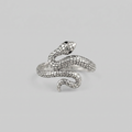 EDEN SERPENT. Textured Ouroboros  Ring-Silver