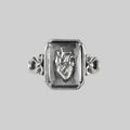 HEART KEEPER. Anatomical Heart Under Glass™ Ring - Silver