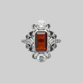 TAUNT. Thorn & Garnet Cocktail Ring - Silver