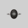 THE HEREAFTER. Black Enamel Oval Ring - Silver