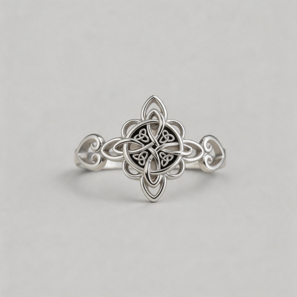 ETERNAL KNOT. Celtic Trinity Interlace Ring - Silver