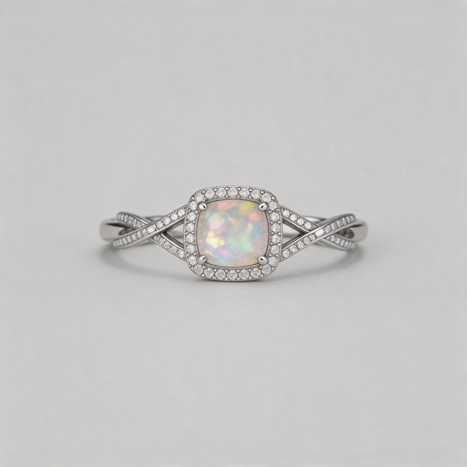 AURORA.Opal Infinity Halo Ring
