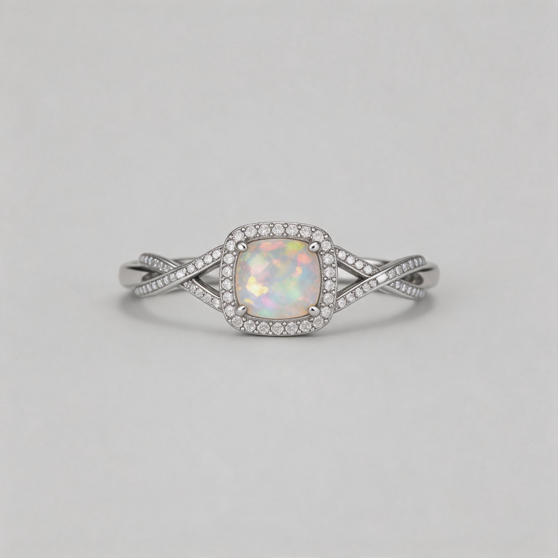 AURORA.Opal Infinity Halo Ring