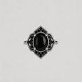 OBSIDIAN STARLIGHT.Vintage Black Onyx Inlay Ring