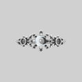LUNAE. Crescent Moon Pearl Ring - Silver
