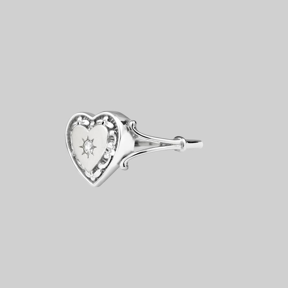 MY DARLING. Heart & Cubic Zirconia Ring - Silver