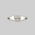 APRIL. Sunflower Heart Ring - Silver