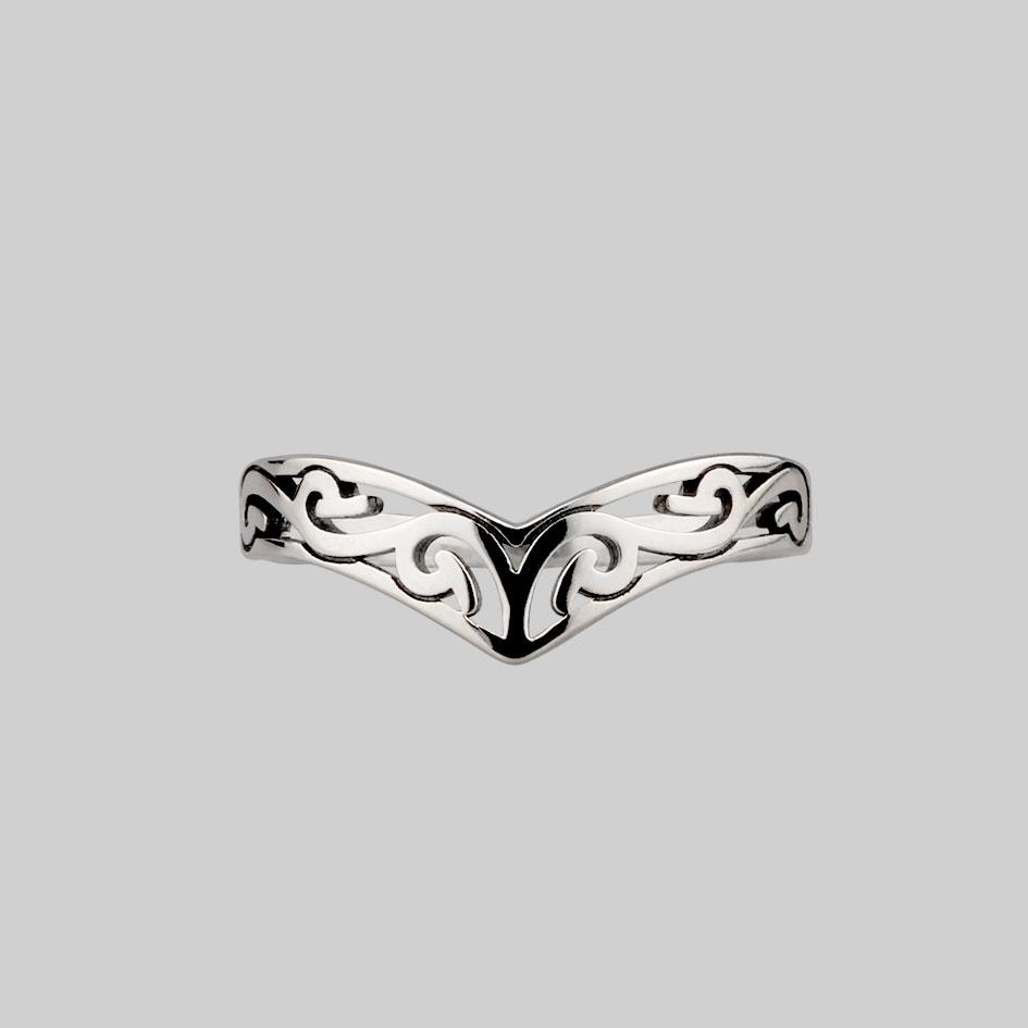 TRIBE. Silver Chevron Ring