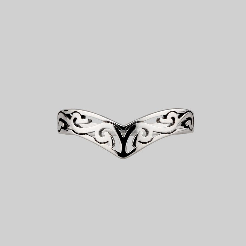 TRIBE. Silver Chevron Ring