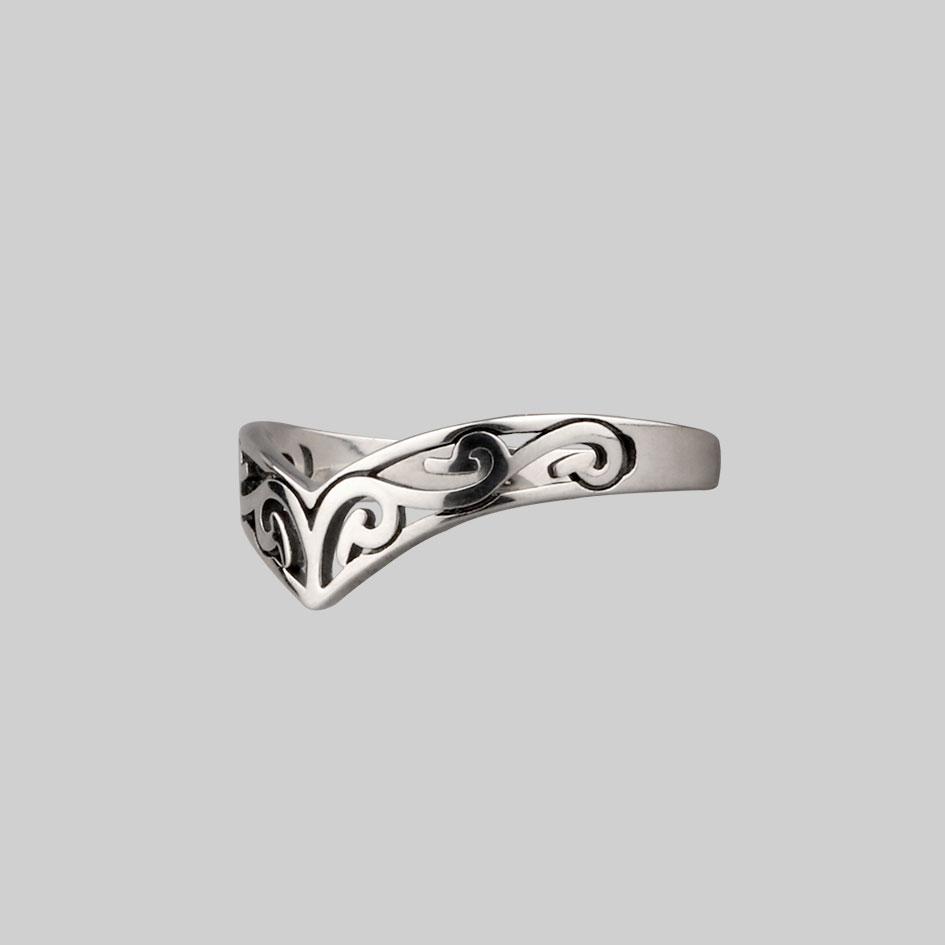 TRIBE. Silver Chevron Ring